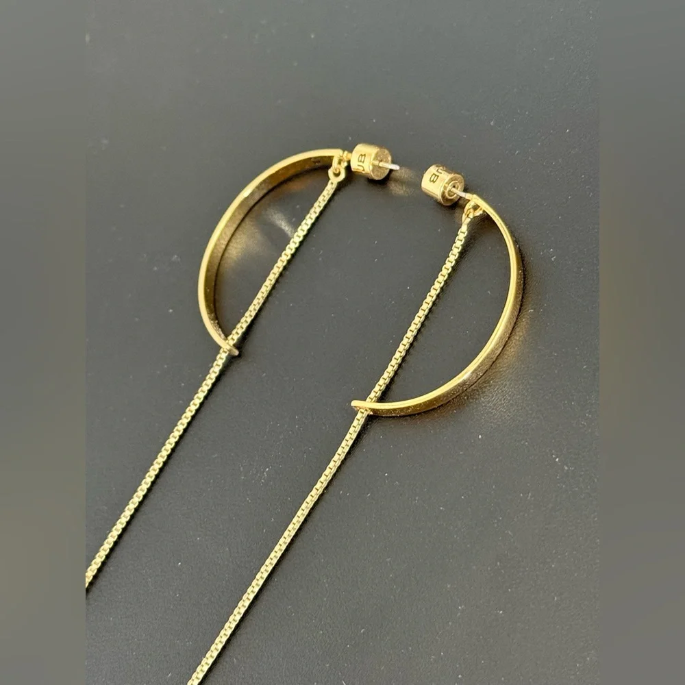 Jenny Bird threaded half hoop earrings in gold - rare - Picture 4 of 7